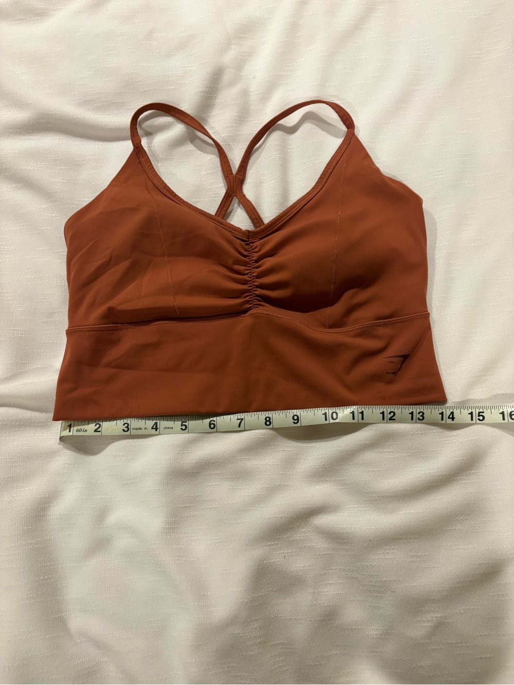 Gymshark Rust Ruched Crossback Sports Bra